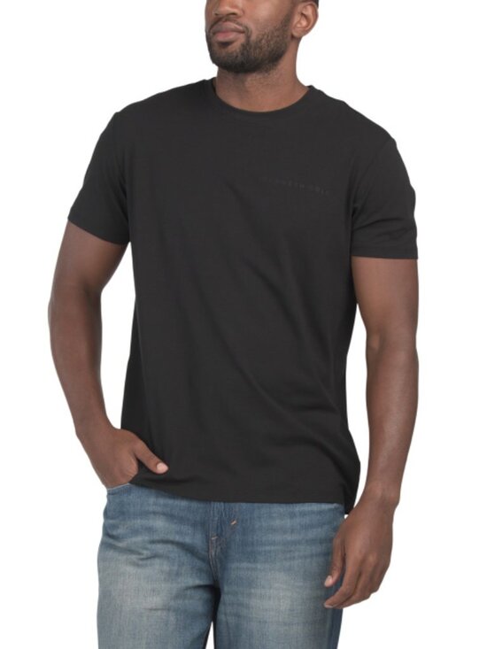 KENNETH COLE Black Stretch Tee With Chest Logo - Picture 1 of 2